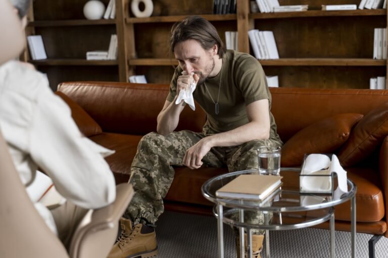 psychiatrist helping a panic attack patient